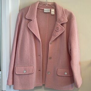 Alfred Dunner Pink Blazer Tailored-100% Lana wool.